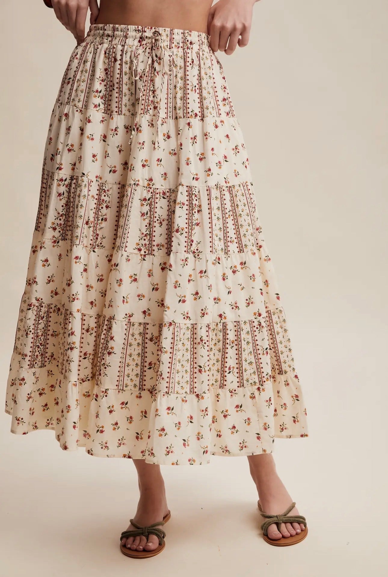 Mixed Print Spring Day Skirt