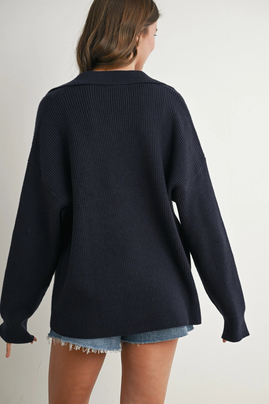 Sleek Collard Sweater
