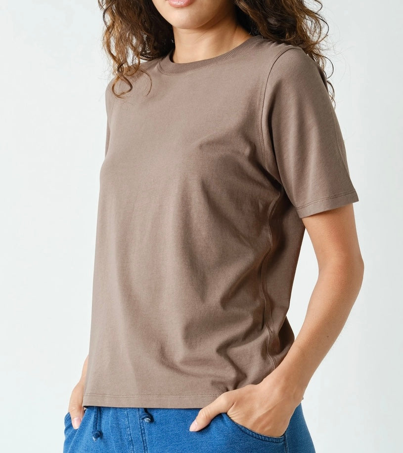 Classic Boxy Fit Tee - Stone Mocha
