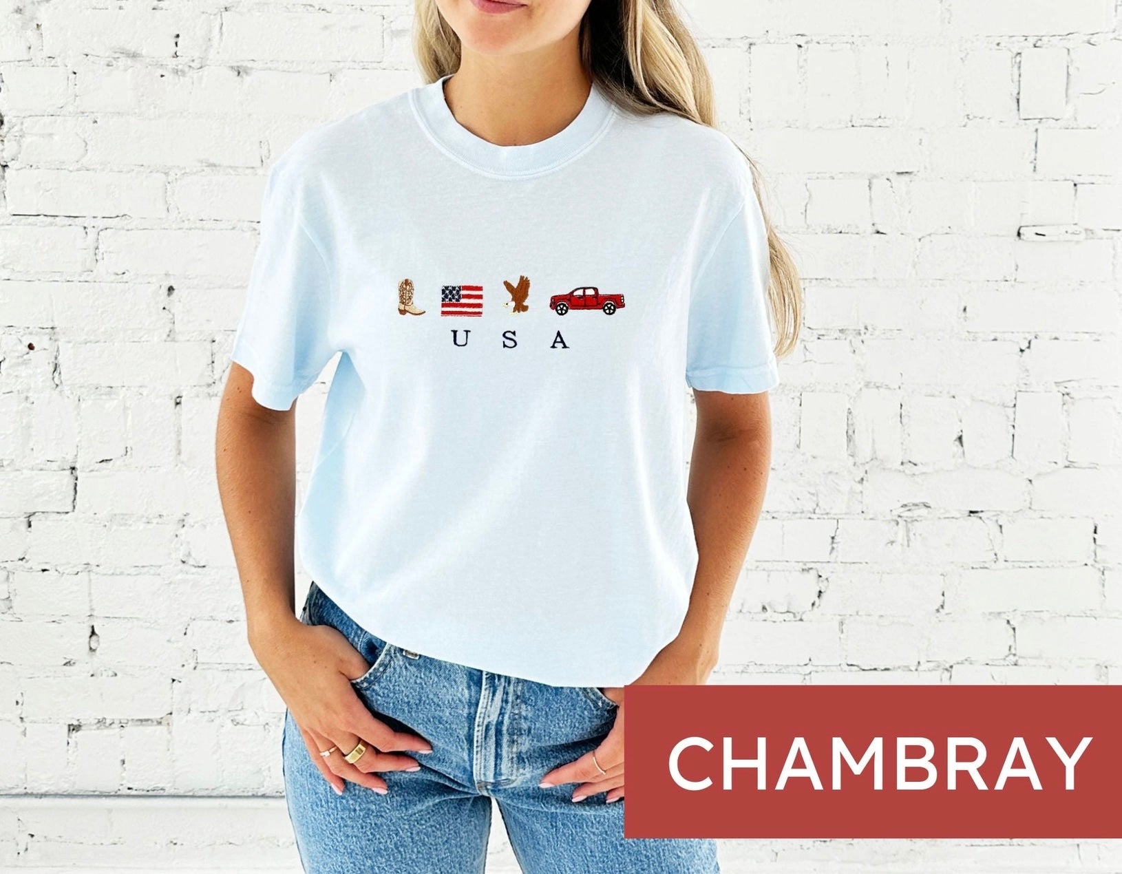 USA Embroidered Tee