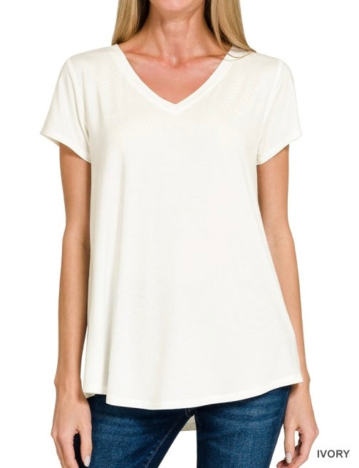 Zenana Buttery Tee - Ivory