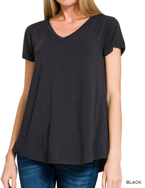 Zenana Basic V-Neck - Black