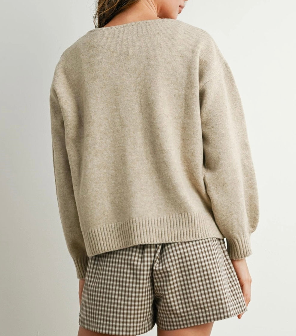 Falling for Tie Front V-Neck Cardigan