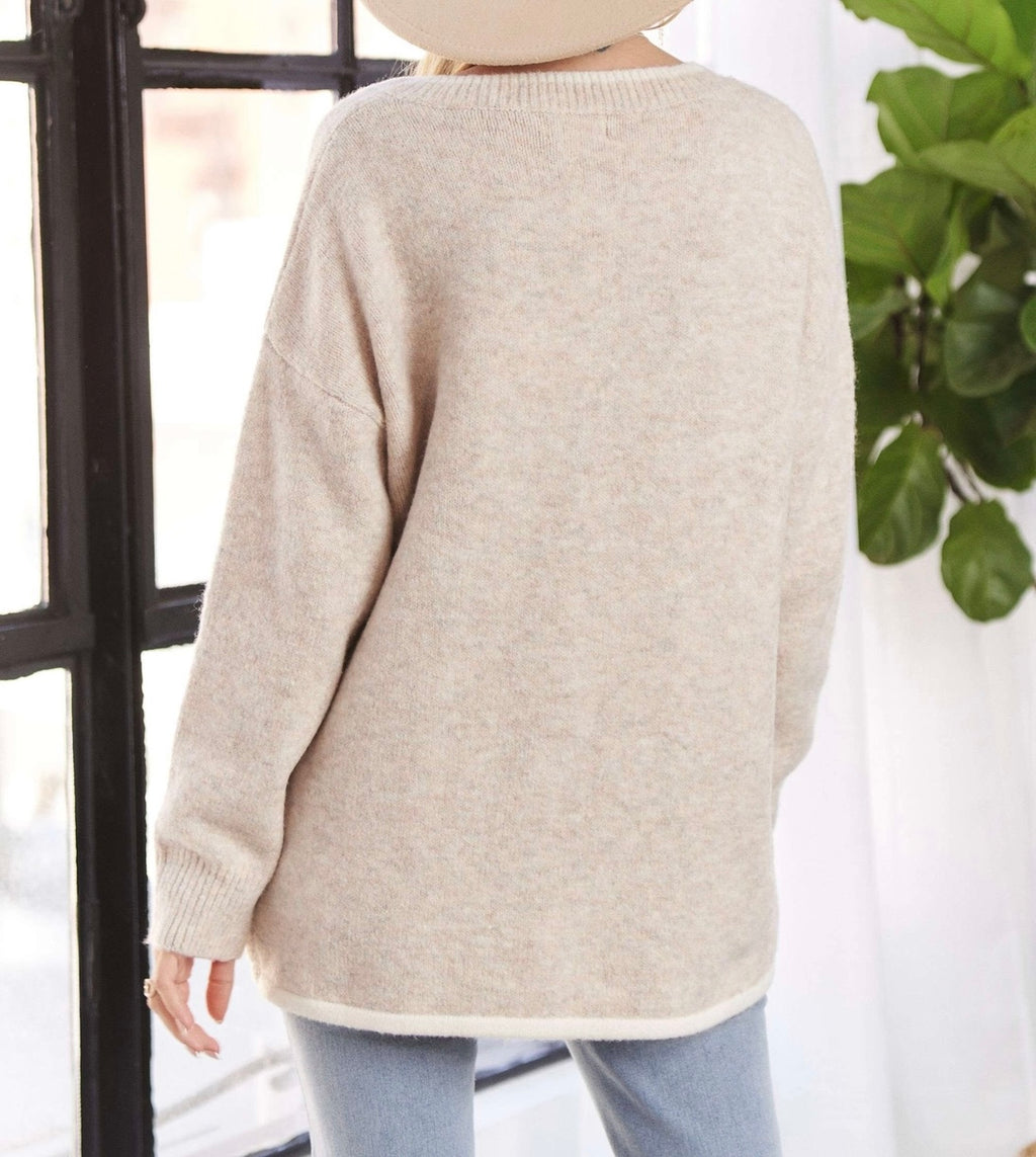 On the Weekend Hi-Low Sweater - Oatmeal