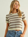 Striped Knitted Short Sleeve