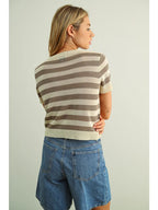 Striped Knitted Short Sleeve