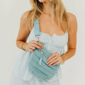 Jolie Puffer Bum Bag - Light Denim