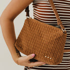 Suede Harper Shoulder Bag - Camel