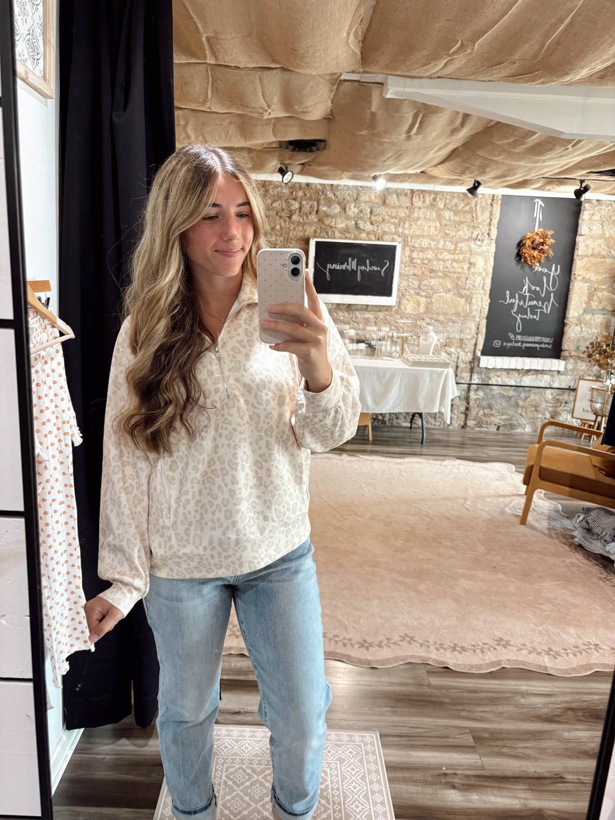 Leopard Quarter Zip