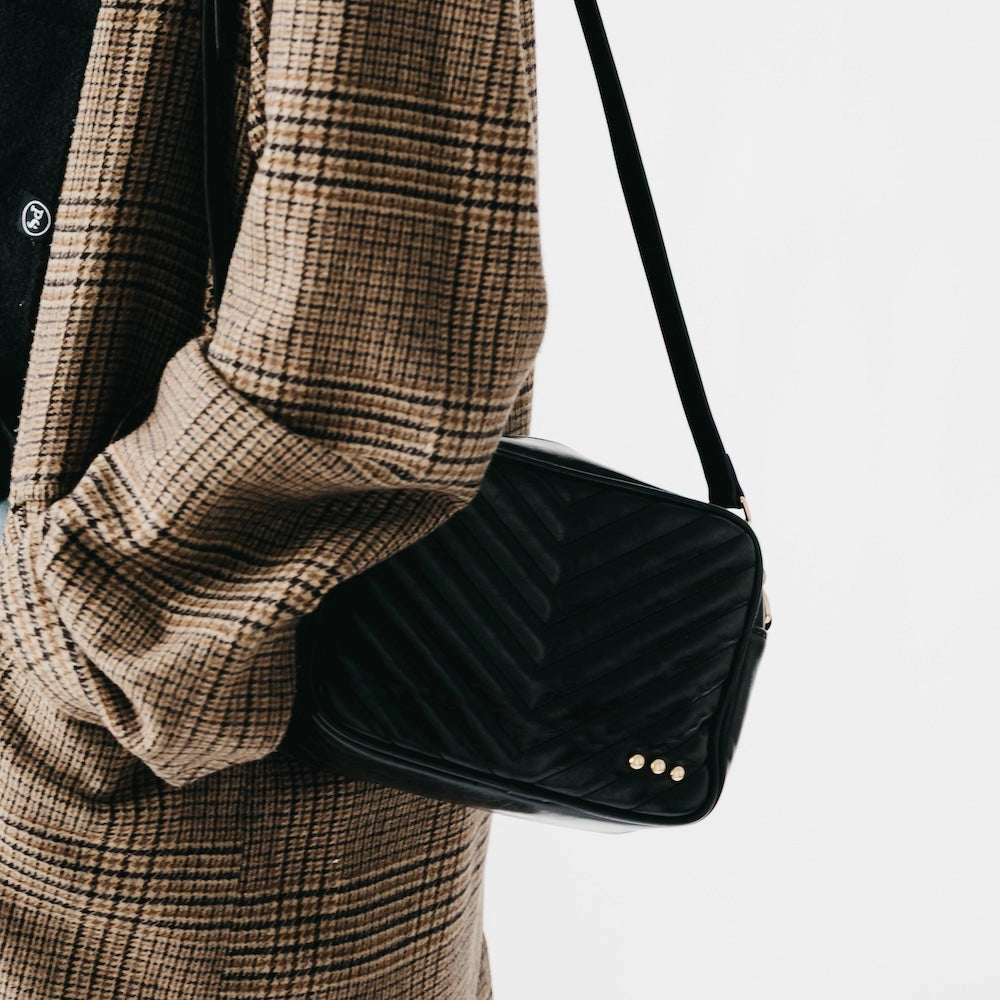 Coco Quilted Crossbody Bag - Black