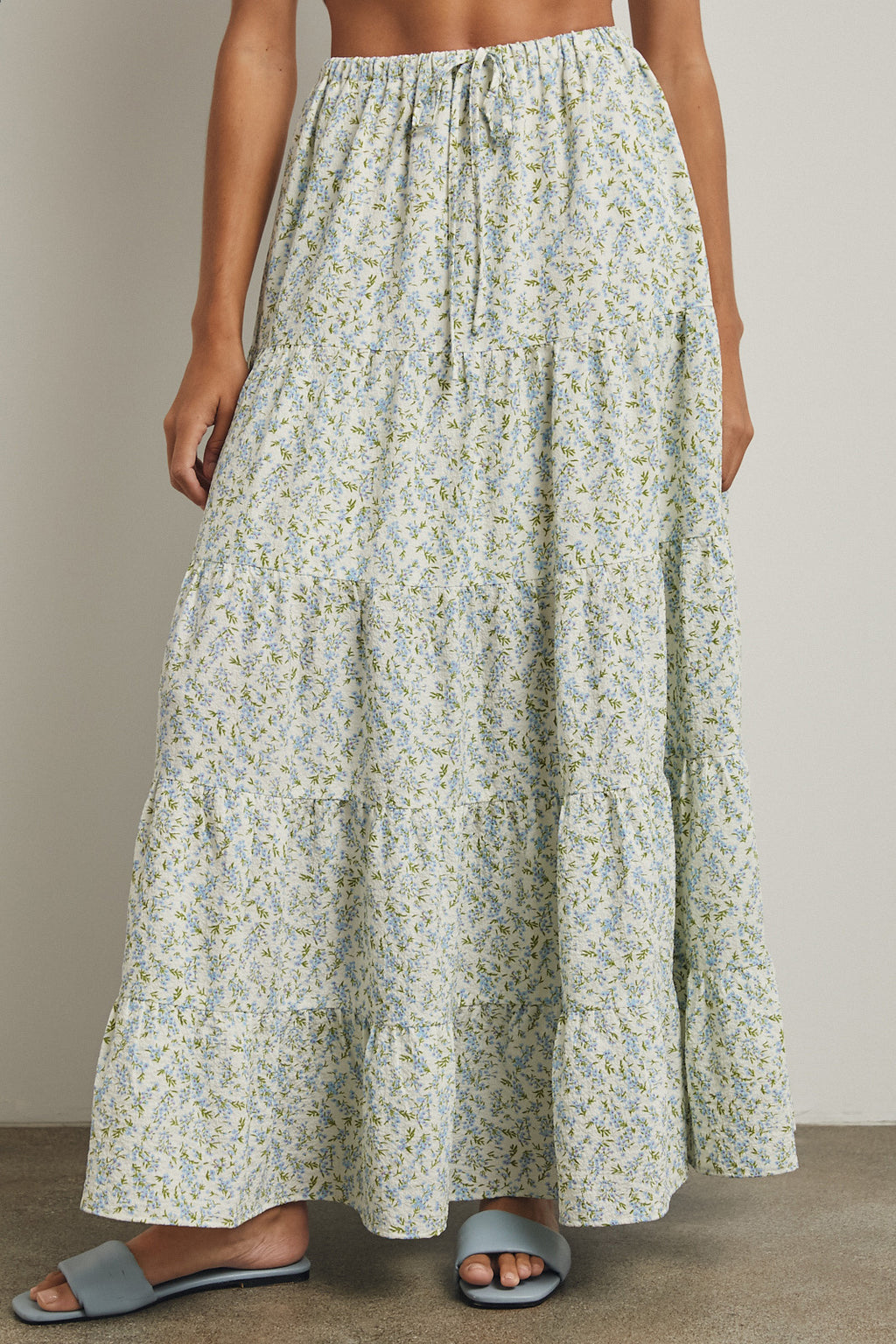Floral Tiered Maxi Skirt