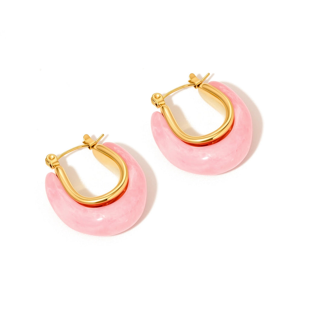 Frenchie Resin Hoop Earrings
