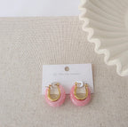 Frenchie Resin Hoop Earrings
