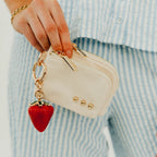 Double Zip Card Wallet - Cream