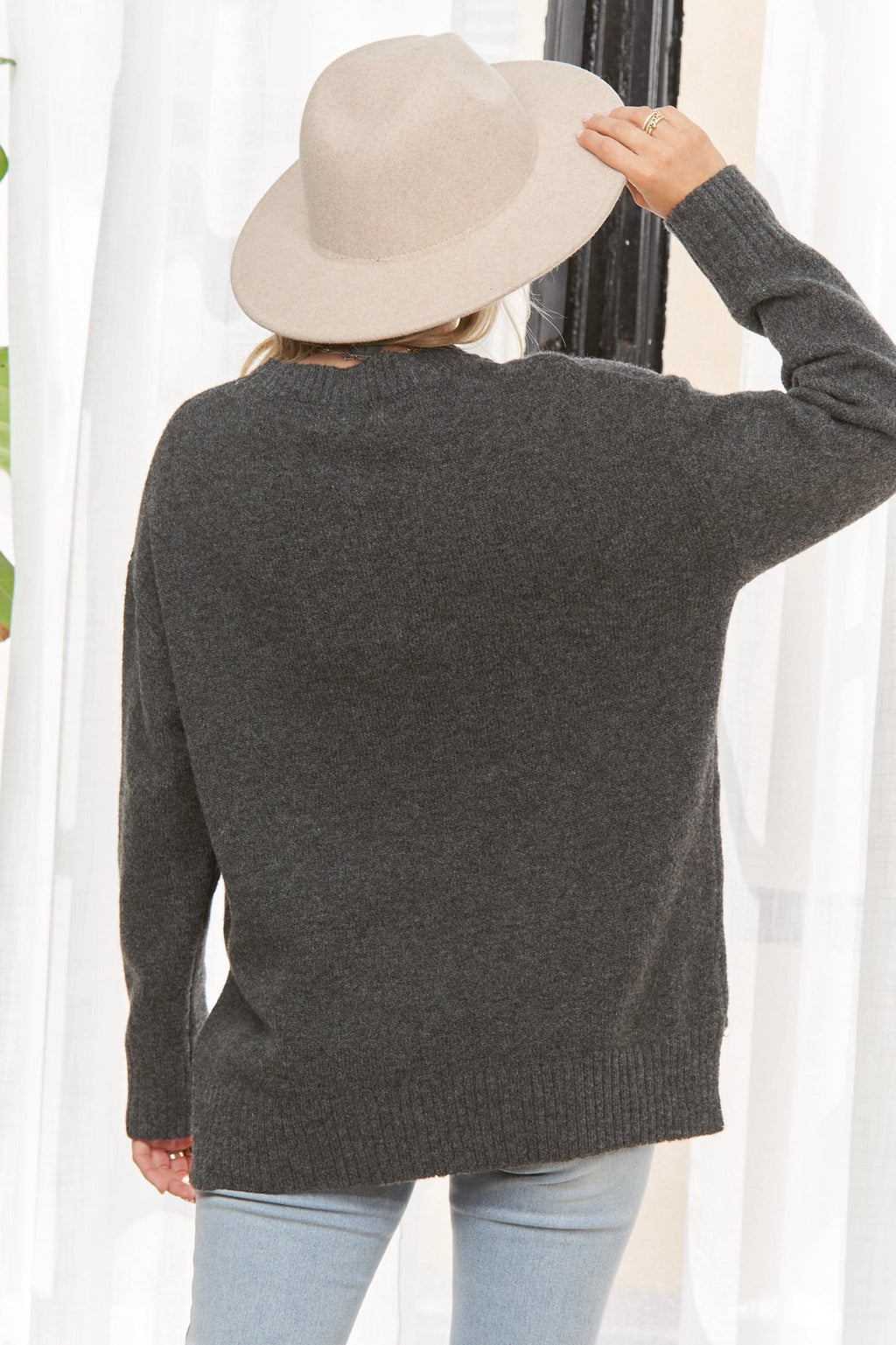 Calm and Cozy Split Bottom Knit Sweater
